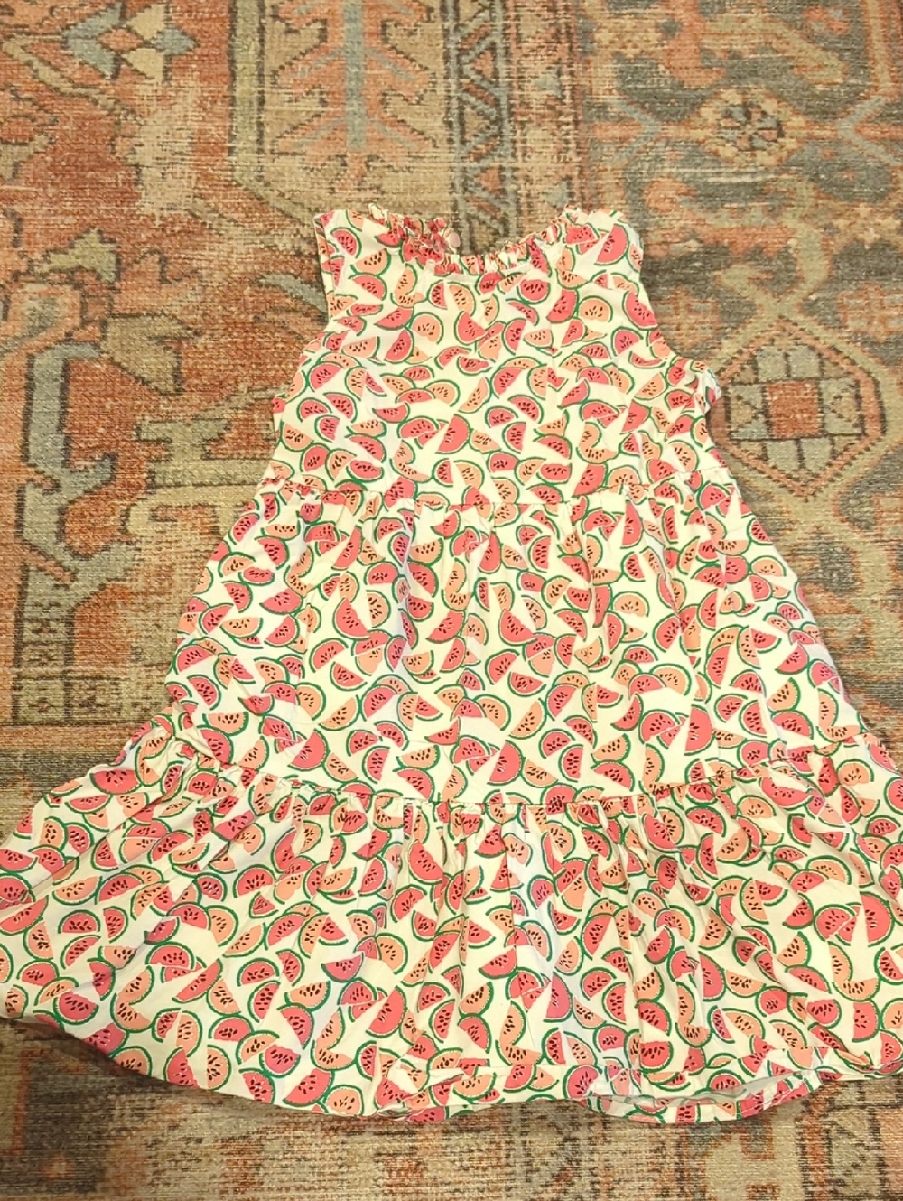 Crewcuts Pink Watermelon Print Ruffle Top